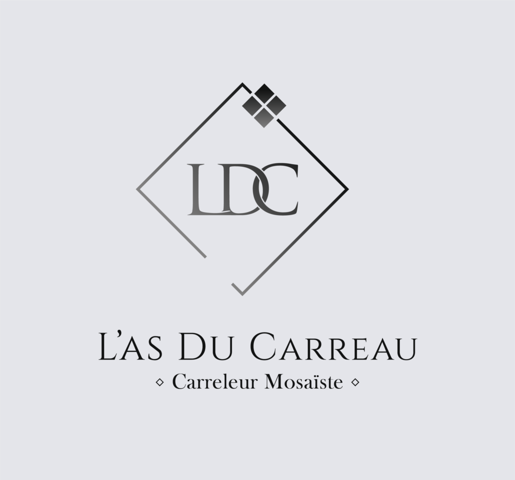 Logo professionnel pour carreleur mosaïste L’As du Carreau – identité visuelle créée par DesignbyZen, graphiste freelance à Grenoble
