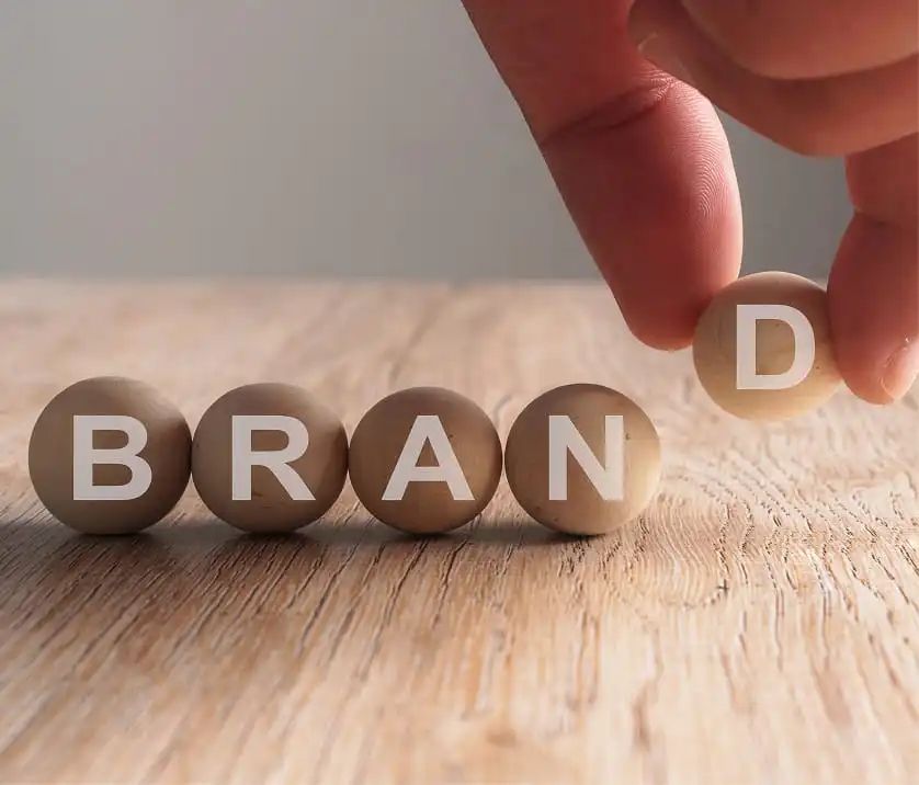 branding et construction de l’image de marque avec lettres brand