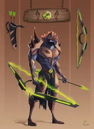 illustration guerrier alien fantasy character design concept art