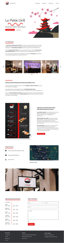 Refonte site WordPress Grenoble – nouveau design du restaurant Le Pekin Grill
