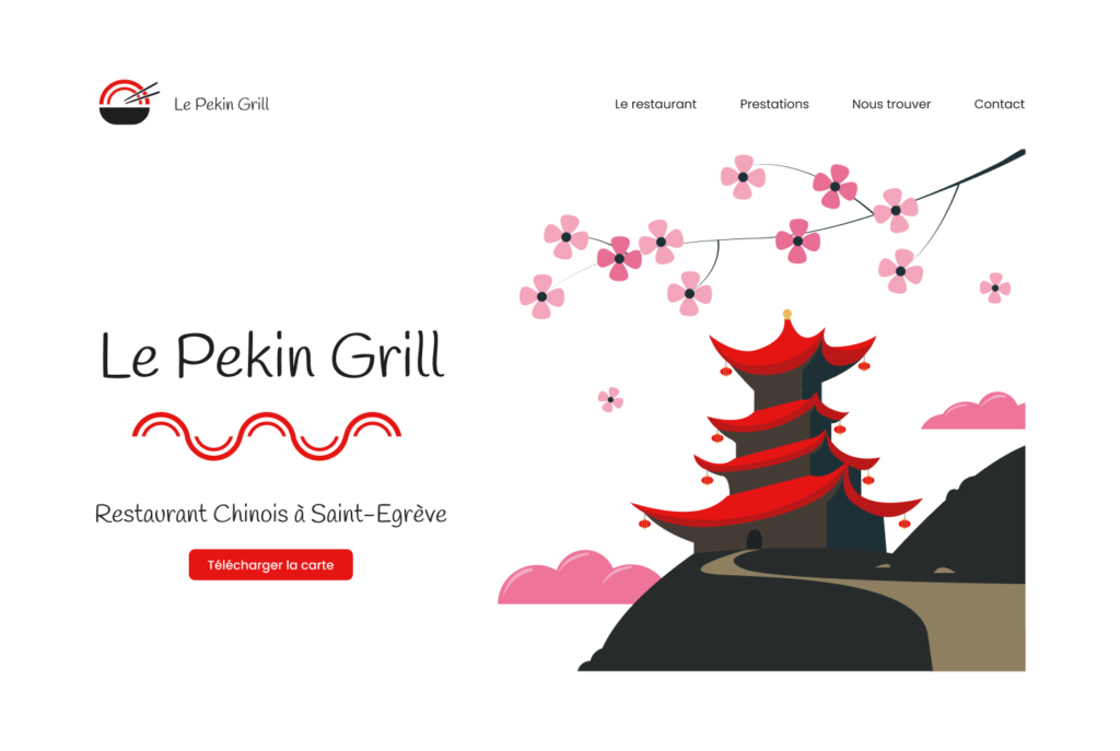 Refonte site WordPress Grenoble – nouveau design du restaurant Le Pekin Grill à Saint-Égrève